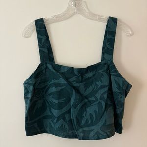 Madewell Linen Blend Floral Crop Top, Size Large
